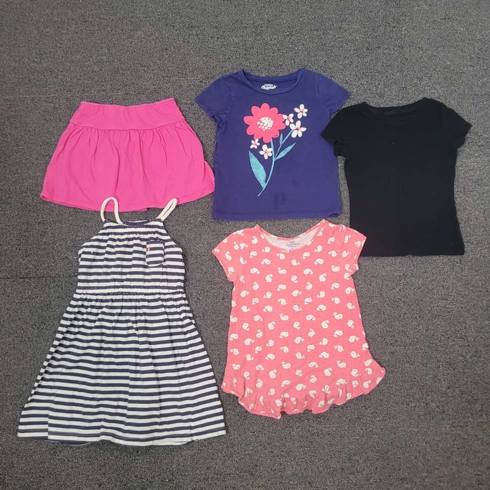 OshKosh Carters Size 5 5T Clothing Lot 5pc Dress Skirt Tops Girls Summer Bundle